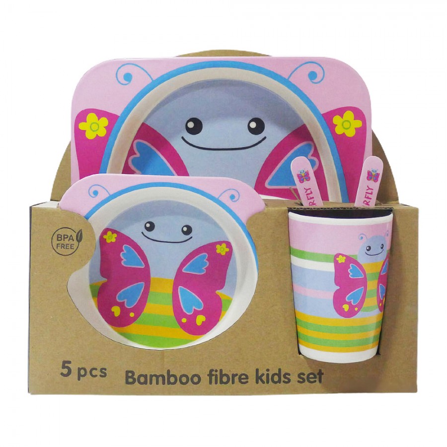 Σετ φαγητού Bamboo πεταλουδίτσα 5 τμχ