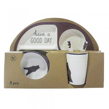 Σετ φαγητού Bamboo αρκουδίτσα 5 τμχ