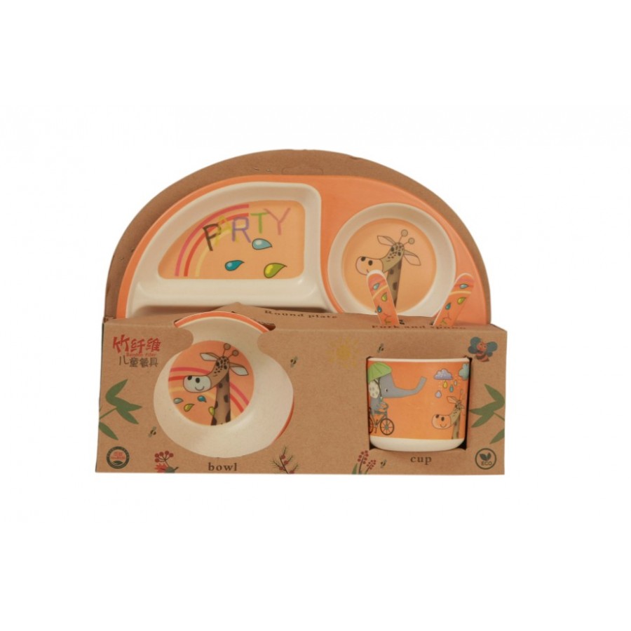 Σετ φαγητού Bamboo καμηλοπάρδαλη 5 τμχ