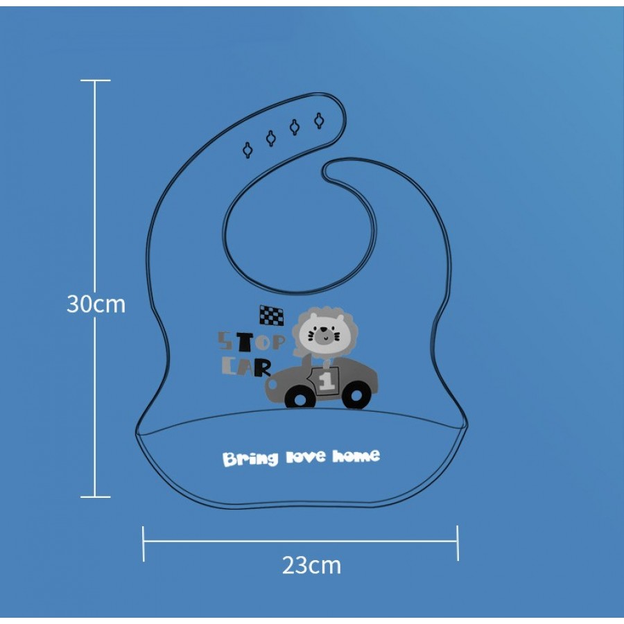 Σαλιάρα σιλικόνης γαλάζιο αυτοκίνητο