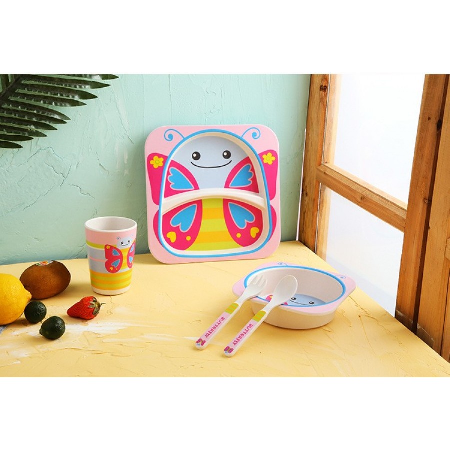 Σετ φαγητού Bamboo πεταλουδίτσα 5 τμχ