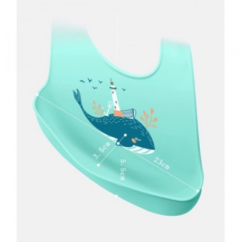 Σαλιάρα σιλικόνης φάλαινα με φάρο