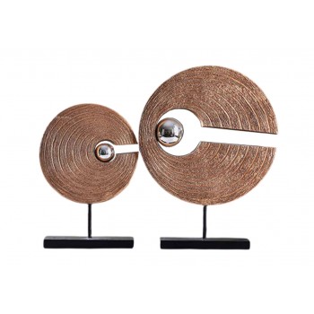 Στρογγυλό Διακοσμητικό σε χρώμα καφέ-χρυσό