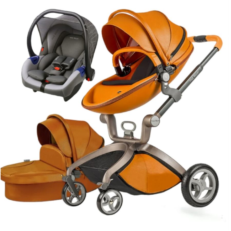 Καροτσάκι μωρού HOT MOM 3 σε 1 ταμπά