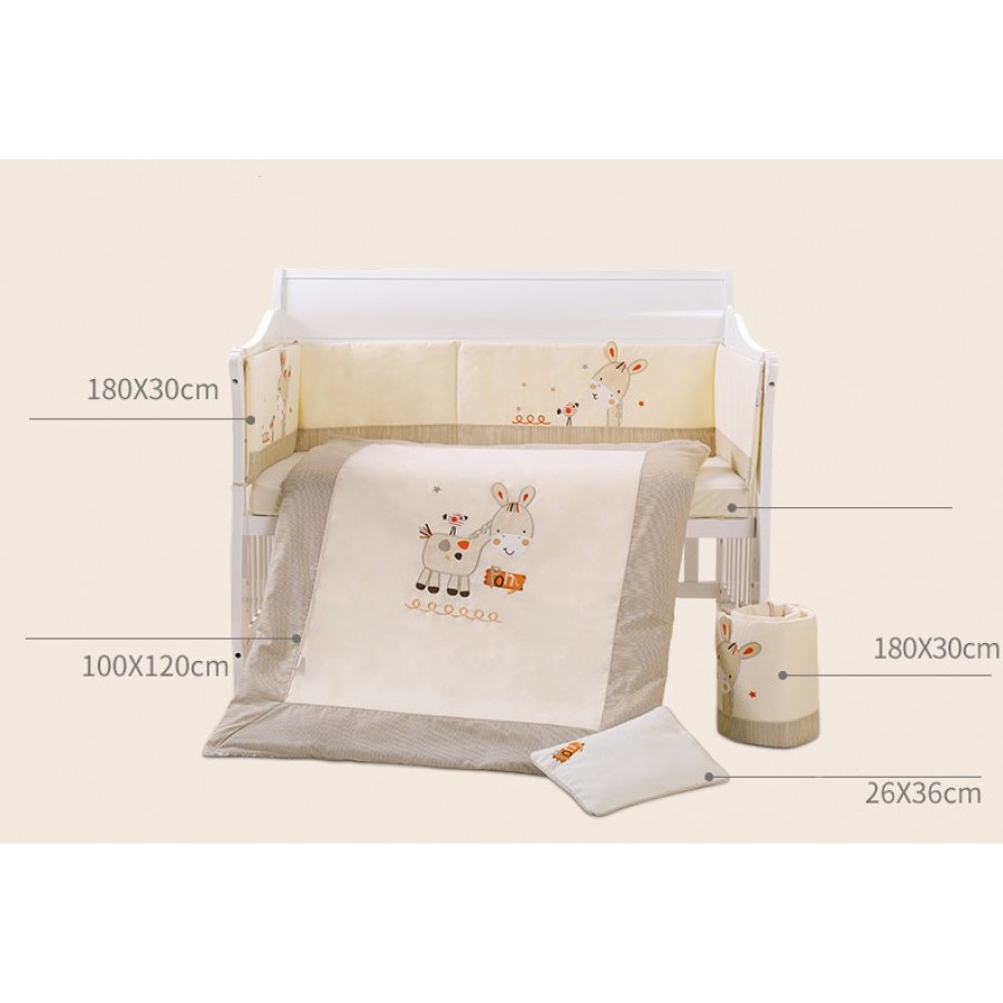 Πάντες για κούνια μωρού μπεζ με πόνυ