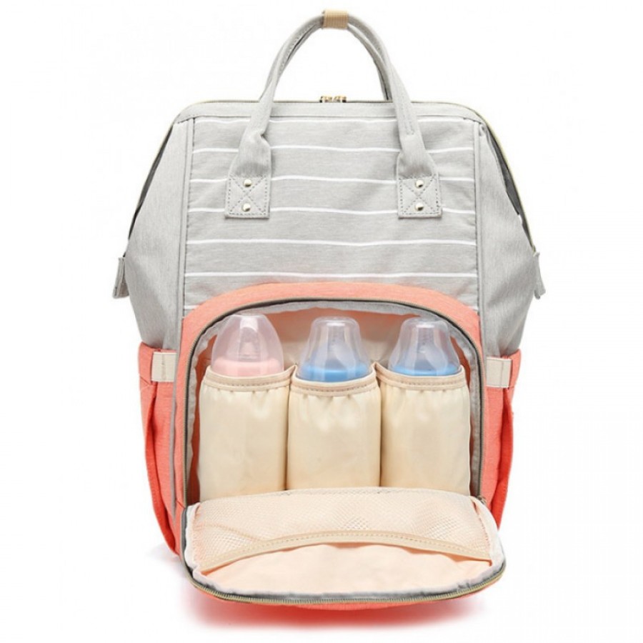 Τσάντα πλάτης μωρού γκρι-κόκκινο