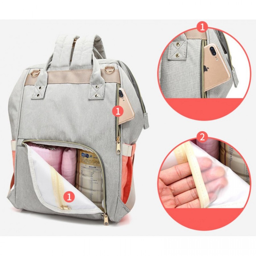 Τσάντα πλάτης μωρού γκρι-κόκκινο