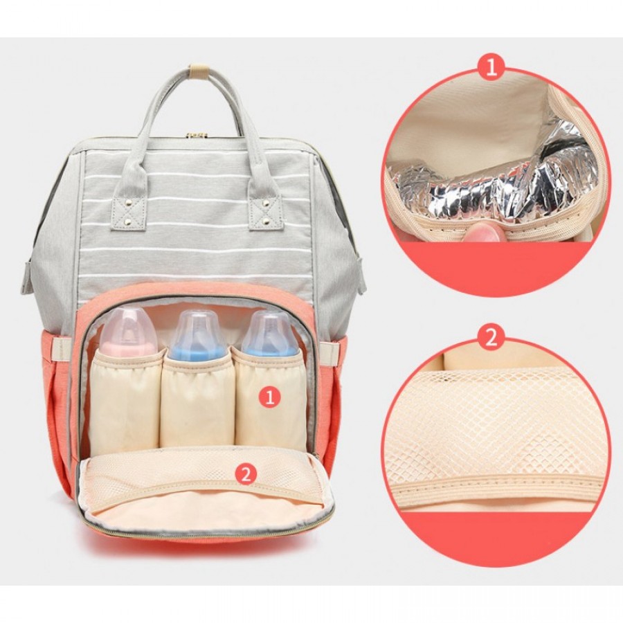 Τσάντα πλάτης μωρού γκρι-κόκκινο