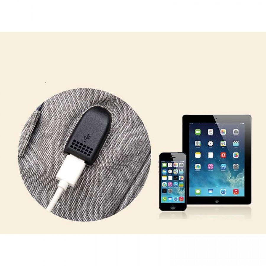 Τσάντα πλάτης μωρού μαύρη με USB LTS 